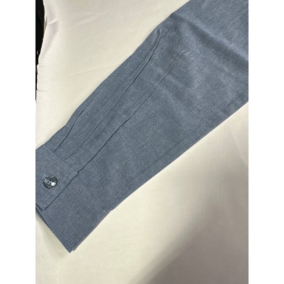 Vtg. Denim & Co. Womens small Long Sleeve New Blue Button-Down Shirt - Picture 9 of 9